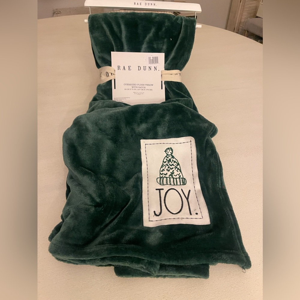 NWT Rae Dunn Joy Oversized plush Christmas Throw Blanket